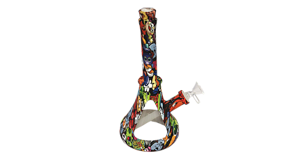 Silicone Bong - 10" R&M w/Glass Chamber