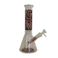 Glass Bong - 10" Printed Skull Design