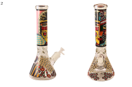 Glass Bong - 13.5" Cubism Painting ABC0016
